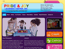 Tablet Screenshot of prideandjoylearningcenter.com